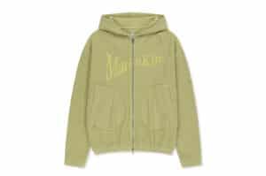 Matin Kim Matin Logo Waffle Hoody Zip Up Lime JP333