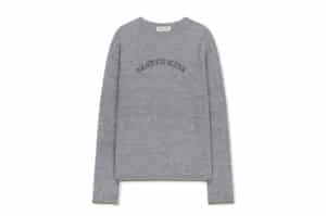 Matin Kim Matin Sleeve Graphic Sheer Knit Pullover Grey PO038