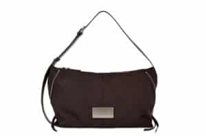 Matin Kim Side Zipper Fabric Shoulder Bag Brown BG097