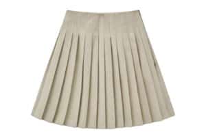 Matin Kim Side Zipper Pleats Midi Skirt Light Beige SK012