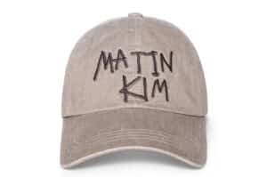 Matin Kim Vintage Washed Graffiti Ball Cap Khaki Brown HT020