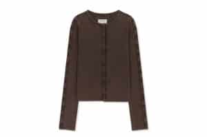 Matin Kim Washed Rib Button Detail Top Brown TS067