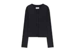 Matin Kim Washed Rib Button Detail Top Charcoal TS067