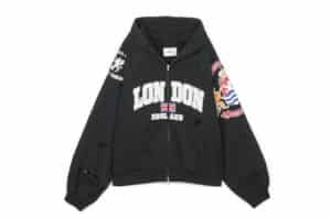 Protocol Index Folded Zip Hoodie (London) Black