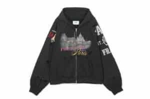 Protocol Index Folded Zip Hoodie (Paris) Black