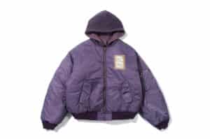 SONGAADON 26SS Reversible Washed Print Nylon Canvas Jacket Purple 1