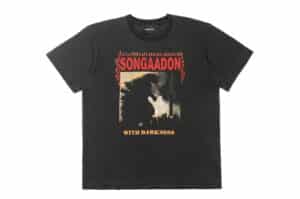 SONGAADON Godzilla Printed New Vintage Tee Black
