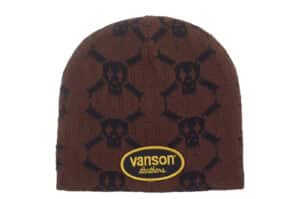 Supreme Vanson Leathers Skull Beanie Brown