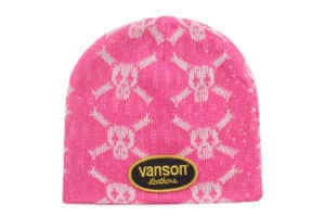 Supreme Vanson Leathers Skull Beanie Pink